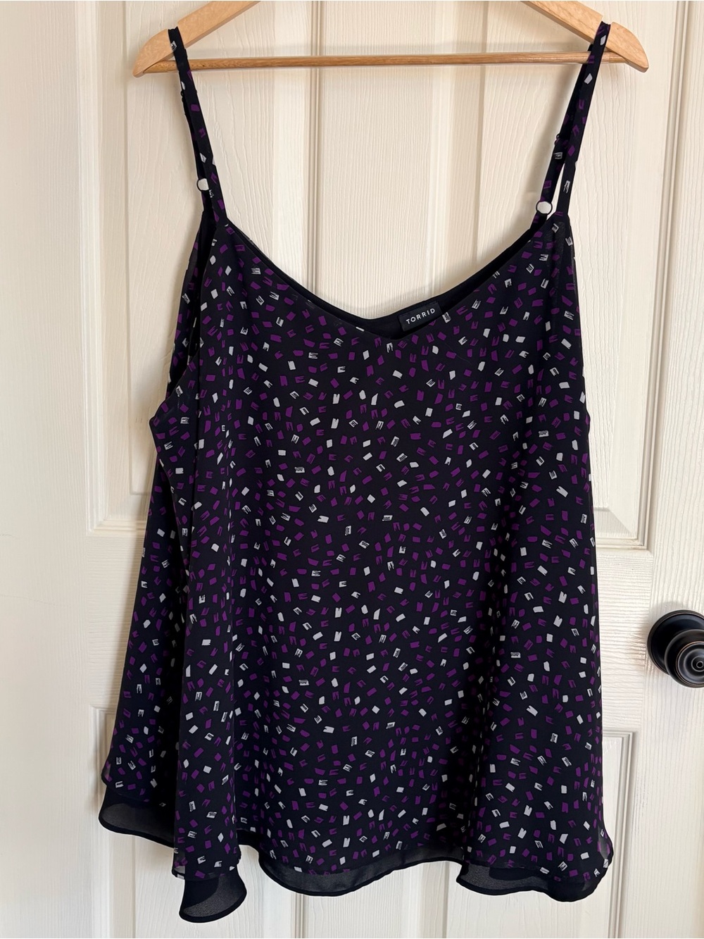 torrid Black Spotted Purple & White Sophie Adjustable Strap Cami 3X